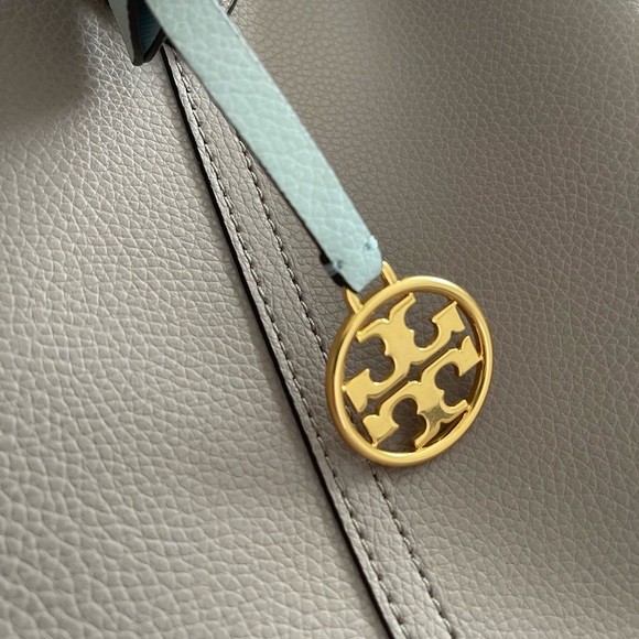 Tory Burch Perry Taupe Leather Triple Compartment Tote with Wallet - Picture 7 of 8